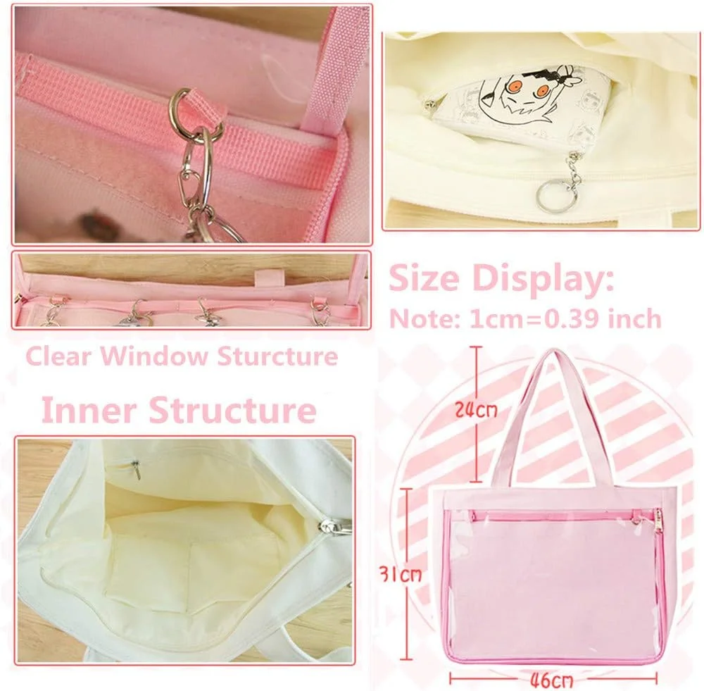 کیف دستی بزرگ AlwaySky Ita با پنجره شفاف برای سنجاق سینه، کیف دوشی، کیف دستی، کیف DIY، کیف بزرگ کیف دستی بزرگ AlwaySky Ita با پنجره شفاف برای سنجاق سینه، کیف دوشی، کیف دستی، کیف DIY، کیف بزرگ