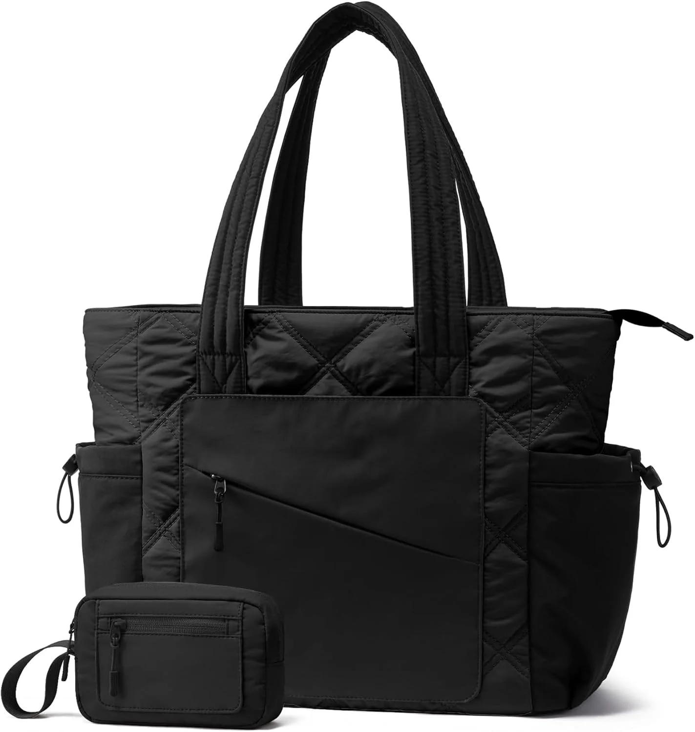 کیف دستی زنانه آنجو با جای لیوان، کیف پفی و کیف کار با زیپ، کیف شانه ای سبک وزن برای مسافرت، کار، باشگاه