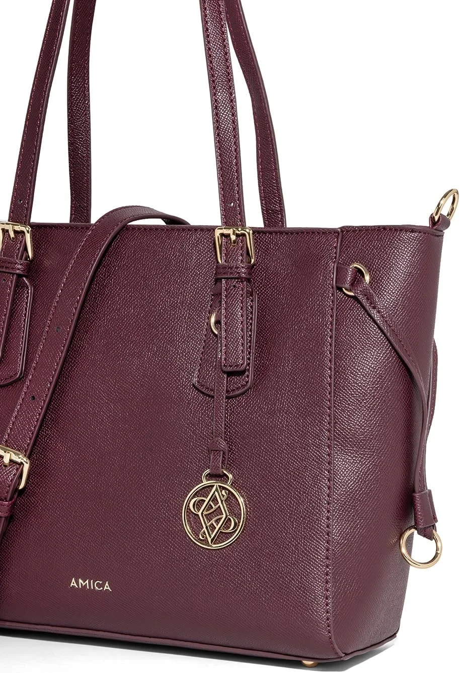 کیف دستی زنانه کولت AMICA با آویز طلایی، رنگ قرمز آلویی