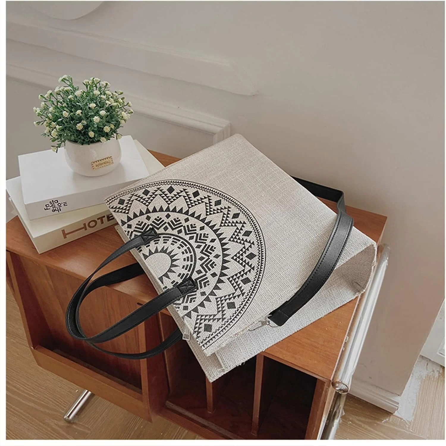 کیف دستی بوم زنانه، کیف شانه ای، کیف بزرگ بوم برای کار، کیف شانه ای لپ تاپ، کیف ساحلی غیر رسمی برای استفاده روزانه و مسافرت، مشکی