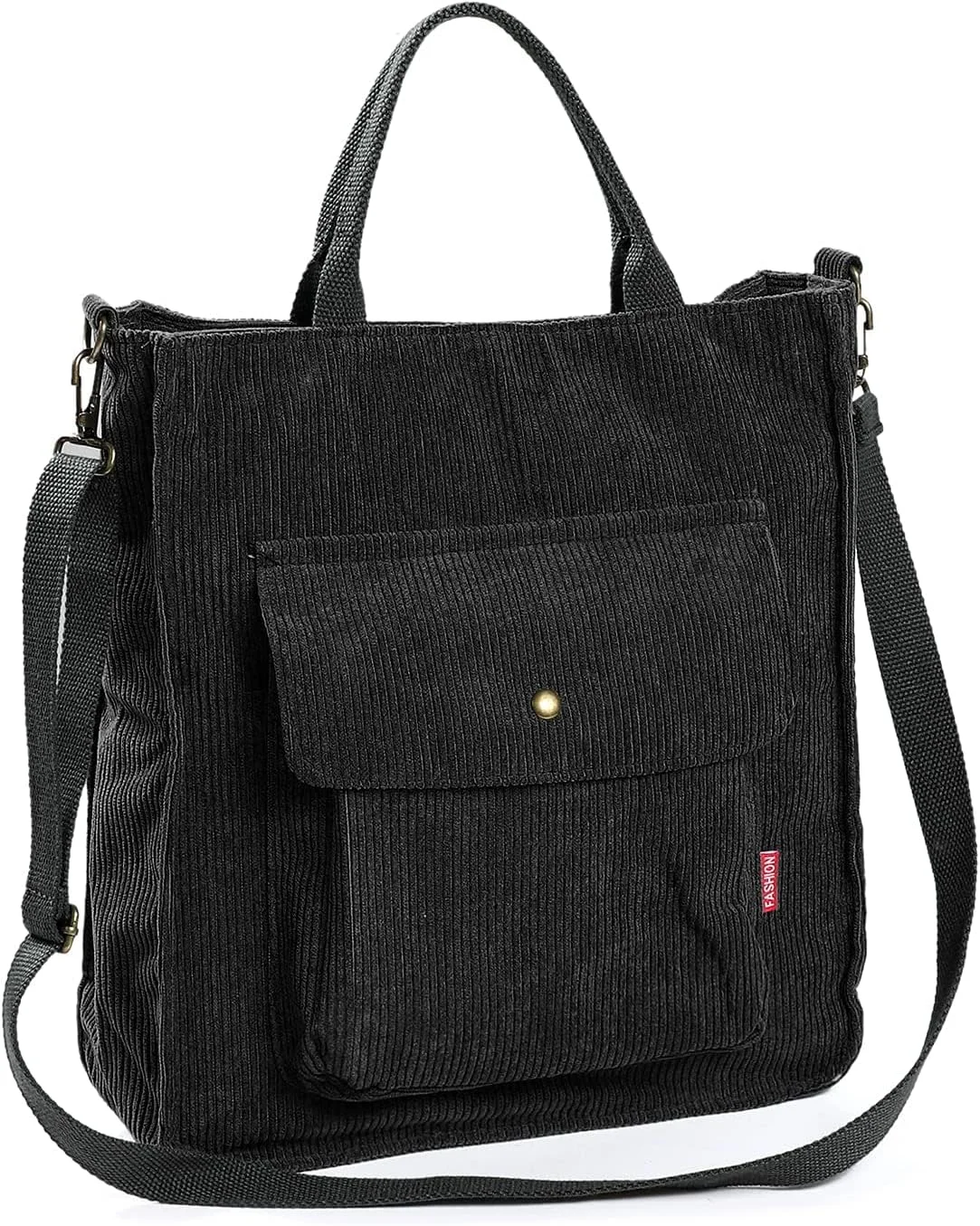 کیف دوشی زنانه آزونه، کیف دستی مخمل کبریتی، کیف دوشی زنانه کوله پشتی غیر رسمی کیف دستی شانه ای با بند قابل تنظیم (مشکی)