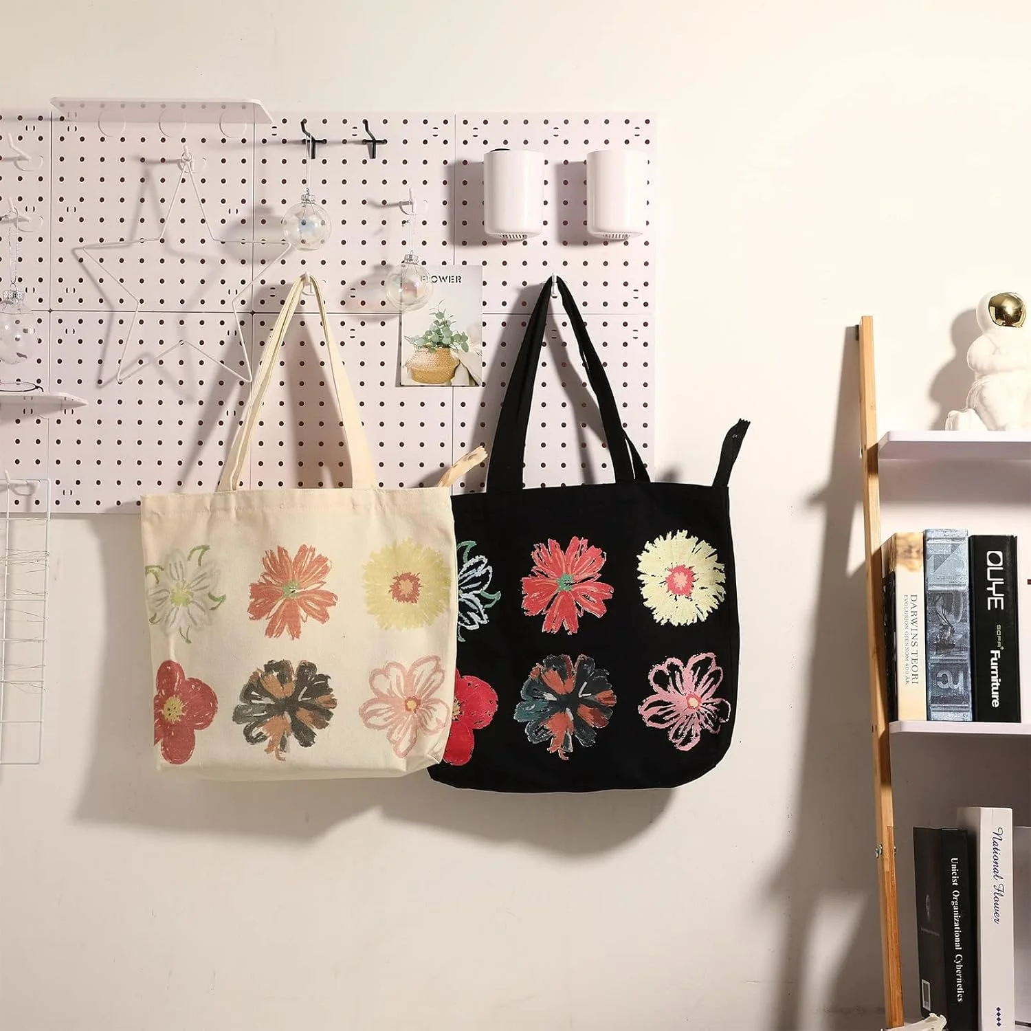 آزونه کیف خرید پارچه ای گلدار زنانه، کیف های شانه ای تاشو و قابل استفاده مجدد سازگار با محیط زیست، کیف دستی بزرگ با طراحی قابل شستشو و دسته های بلند برای حداکثر راحتی (2 عدد) آزونه کیف خرید پارچه ای گلدار زنانه، کیف های شانه ای تاشو و قابل استفاده مجدد سازگار با محیط زیست، کیف دستی بزرگ با طراحی قابل شستشو و دسته های بلند برای حداکثر راحتی (2 عدد)