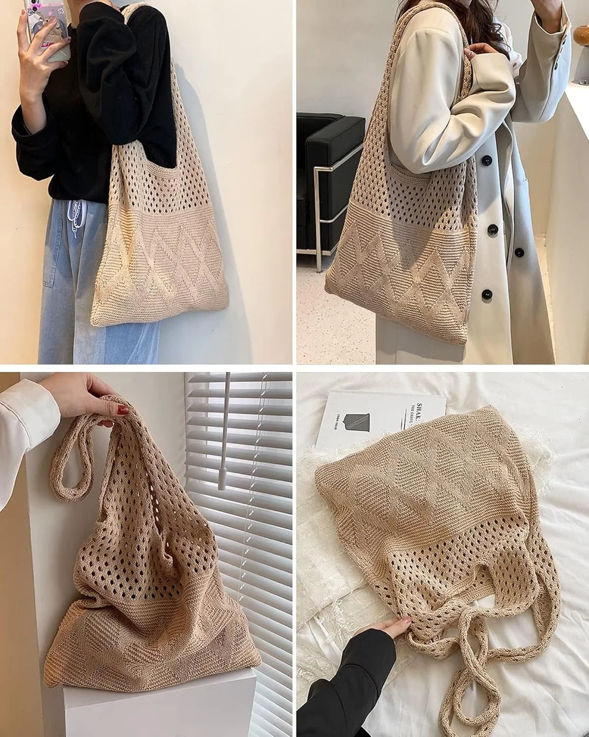 کیف دوشی زنانه آزونه - کیف حصیری ساحلی، کیف بافتنی زیر بغل، کیف دستی بزرگ خرید با بند کیف دوشی زنانه آزونه - کیف حصیری ساحلی، کیف بافتنی زیر بغل، کیف دستی بزرگ خرید با بند