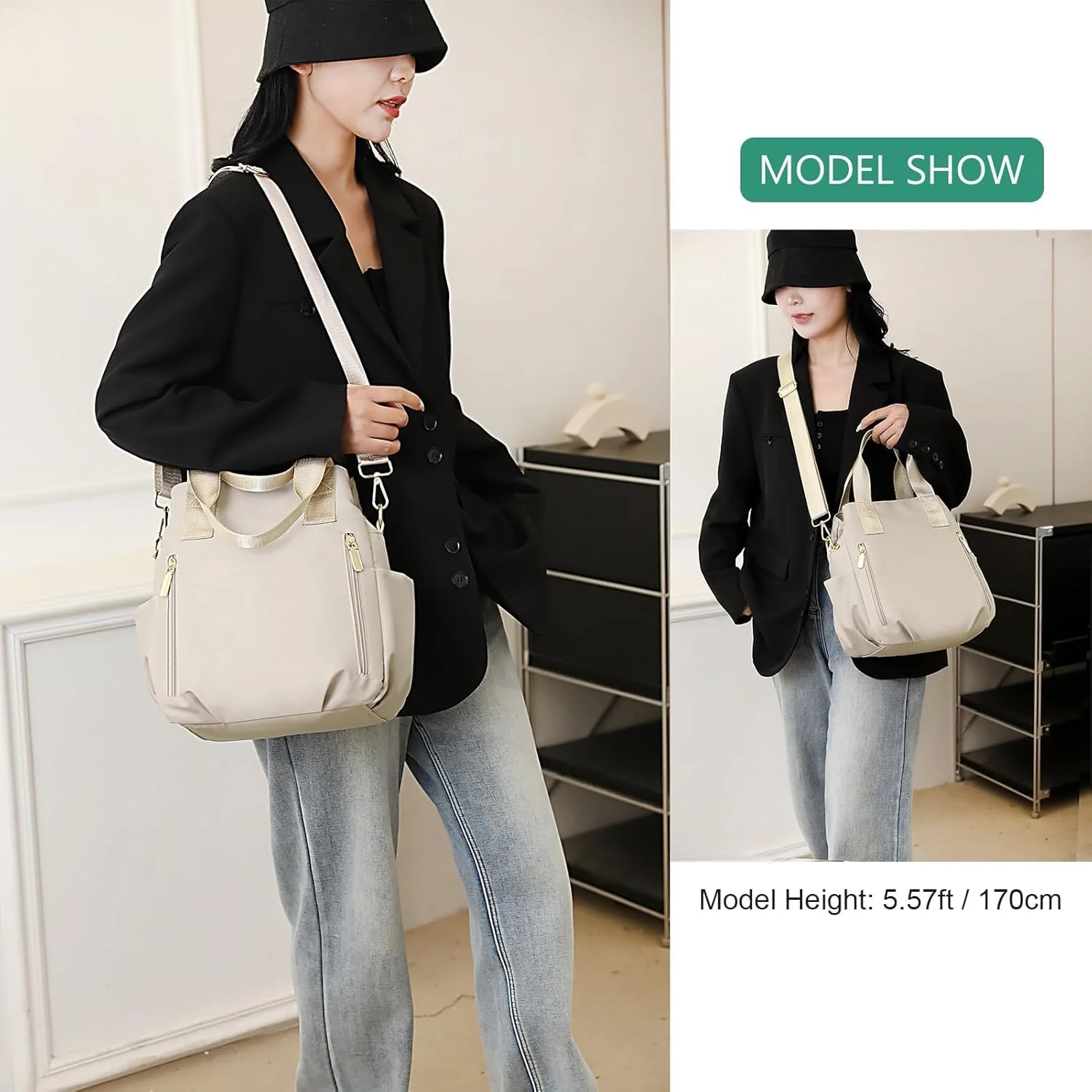 کیف دستی بوم بزرگ Azonee، کیف سبک وزن سه محفظه ای زنانه، کیف دستی دسته دار با زیپ سه گانه، کیف مسافرتی نایلونی چند جیبی، کیف های دستی ضد آب کیف دستی بوم بزرگ Azonee، کیف سبک وزن سه محفظه ای زنانه، کیف دستی دسته دار با زیپ سه گانه، کیف مسافرتی نایلونی چند جیبی، کیف های دستی ضد آب