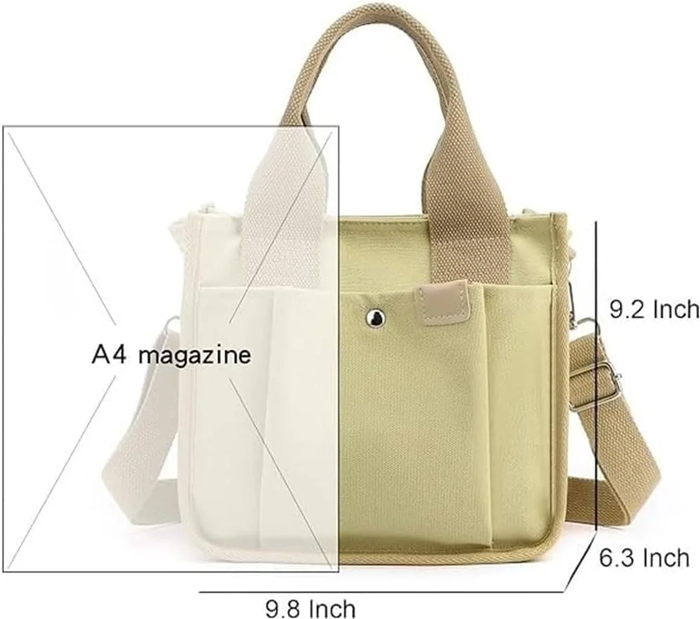 کیف دستی کوچک بومى زنانه با زیپ، کیف کراس بادی چند جیبی Azonee، کیف شانه ای، کیف دستی غیر رسمی برای استفاده روزانه، مسافرت و کار