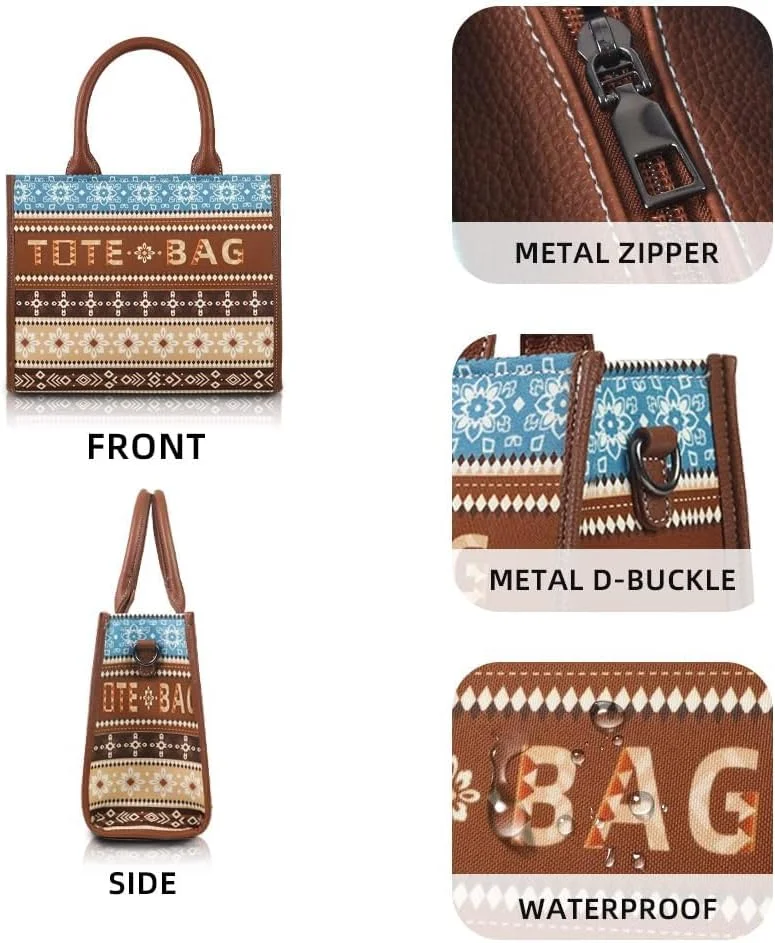 کیف دستی زنانه Azonee، کیف بزرگ مسافرتی، کیف دوشی به سبک بوهو قدیمی با کیف پول ست، کیف کار چند منظوره برای زنان