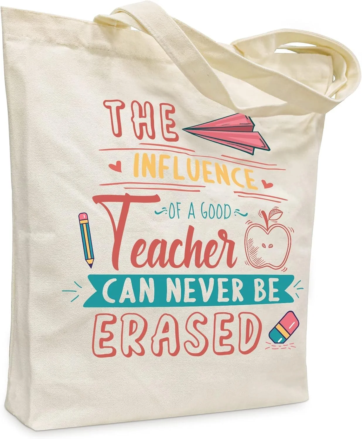 کیف دستی بوم با جیب داخلی برای روز معلم، کیف خرید قابل استفاده مجدد