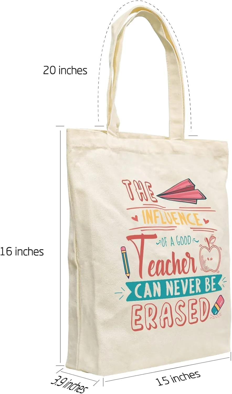 کیف دستی بوم با جیب داخلی برای روز معلم، کیف خرید قابل استفاده مجدد کیف دستی بوم با جیب داخلی برای روز معلم، کیف خرید قابل استفاده مجدد