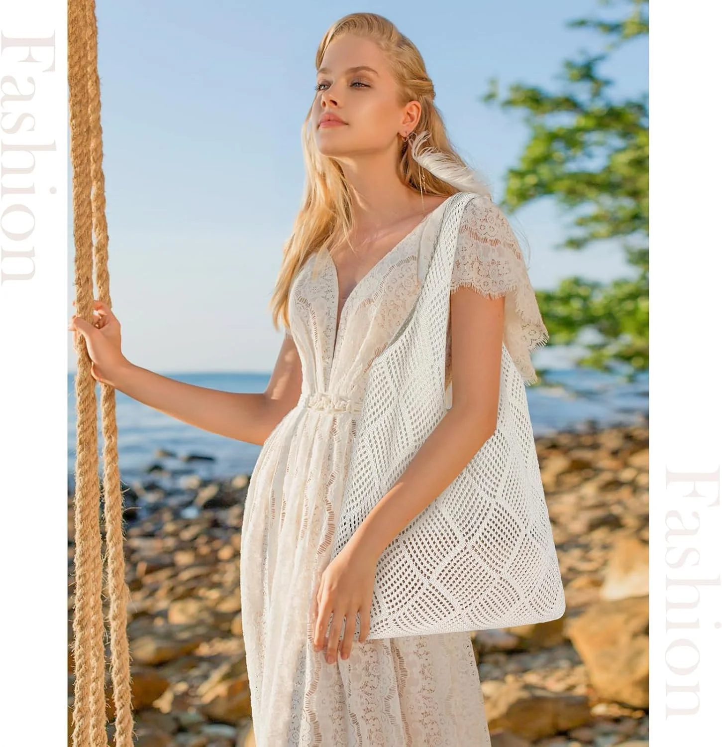 کیف های بافتنی زنانه، کیف دستی ساحلی تابستانی، کیف دستی زیبا، کیف هیپی