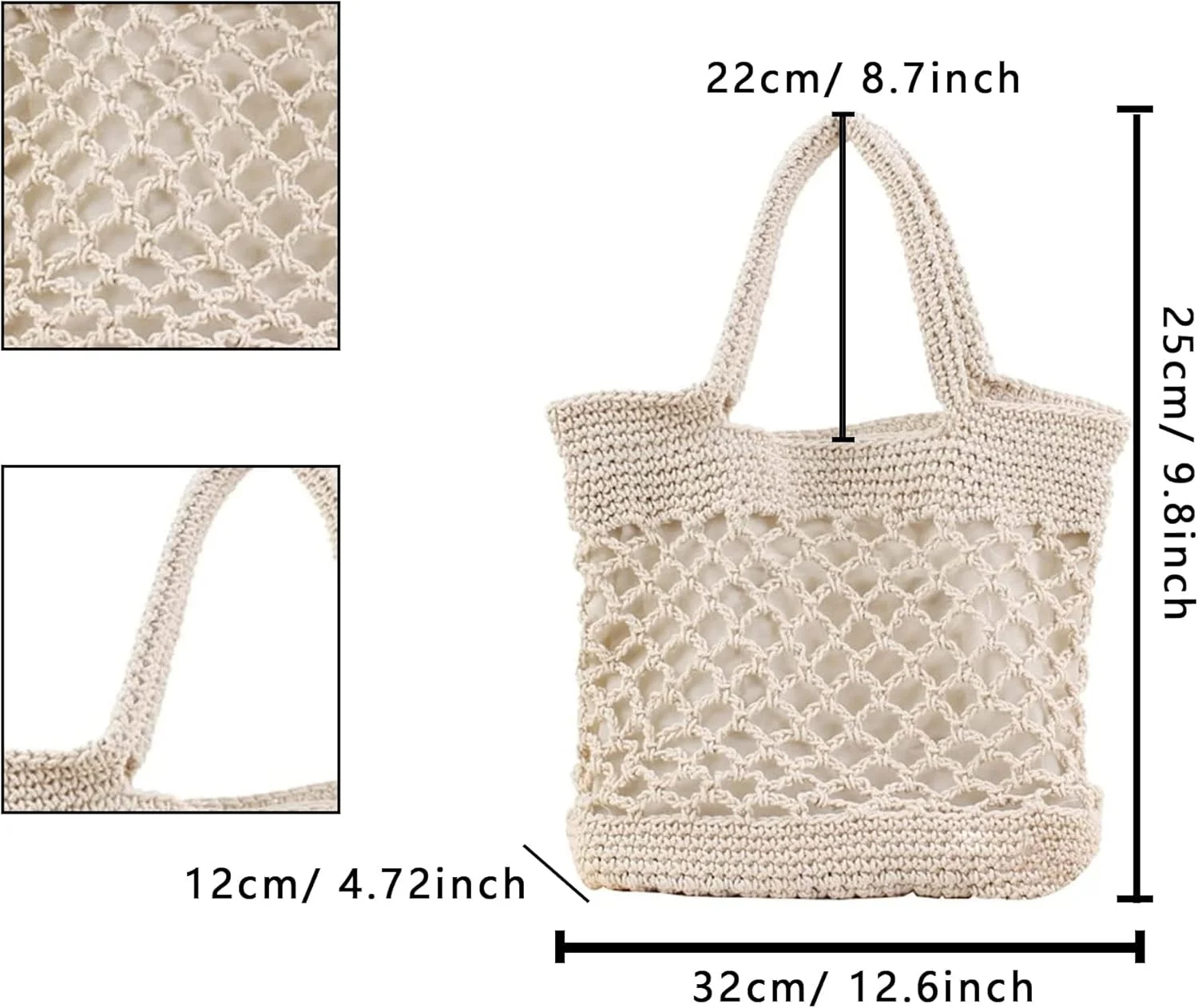 کیف ساحلی نخی، کیف دستی زنانه، کیف دستی سبک و غیررسمی برای مسافرت، پیادهروی، پیکنیک، تعطیلات، استفاده روزمره و فضای باز کیف ساحلی نخی، کیف دستی زنانه، کیف دستی سبک و غیررسمی برای مسافرت، پیادهروی، پیکنیک، تعطیلات، استفاده روزمره و فضای باز