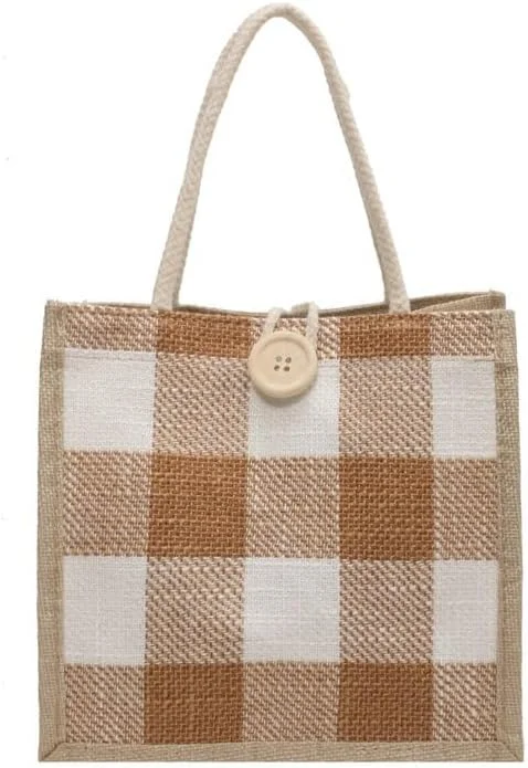 کیف دستی پارچه ای زنانه، کیف خرید کتان طرح قدیمی، کیف سوغاتی، سایز M