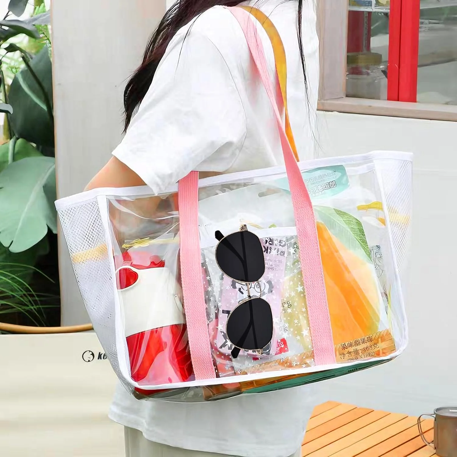 کیف دستی شفاف زنانه، کیف بزرگ شفاف ساحلی با زیپ، ضد آب و ضد شن، کیف دستی شفاف برای کنسرت ها و رویدادهای ورزشی، مورد تایید استادیوم کیف دستی شفاف زنانه، کیف بزرگ شفاف ساحلی با زیپ، ضد آب و ضد شن، کیف دستی شفاف برای کنسرت ها و رویدادهای ورزشی، مورد تایید استادیوم