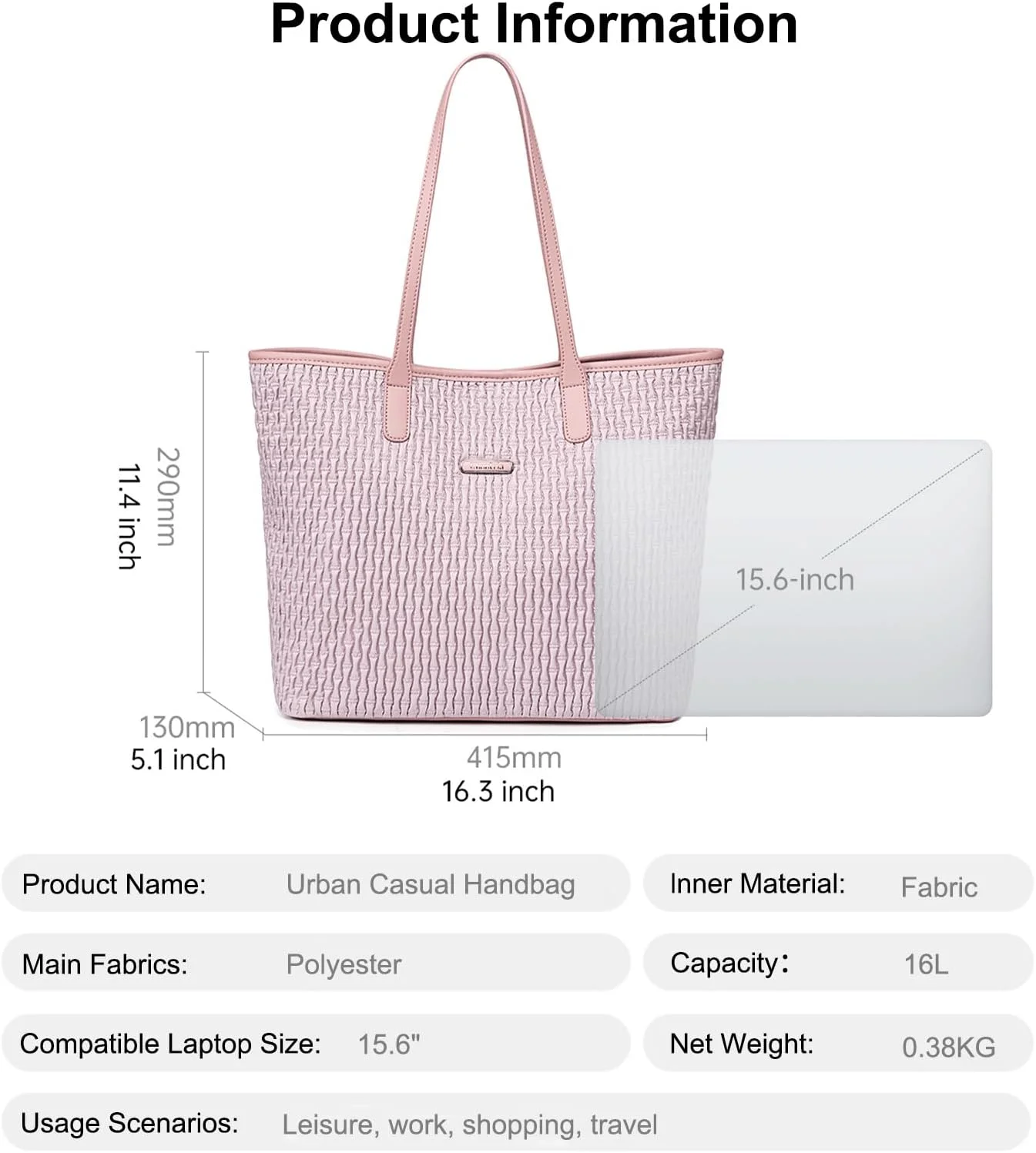 کیف دستی زنانه Chantria، کیف بزرگ 16 لیتری زنانه، کیف دستی زنانه برای کار، مسافرت و خرید کیف دستی زنانه Chantria، کیف بزرگ 16 لیتری زنانه، کیف دستی زنانه برای کار، مسافرت و خرید