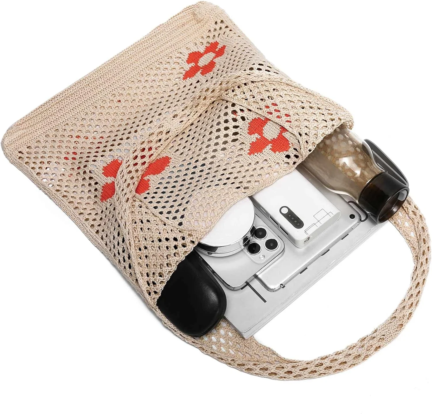 کیف دستی بافت توری ساحلی CATMICOO، کیف بافتنی تابستانی زیبا برای بانوان