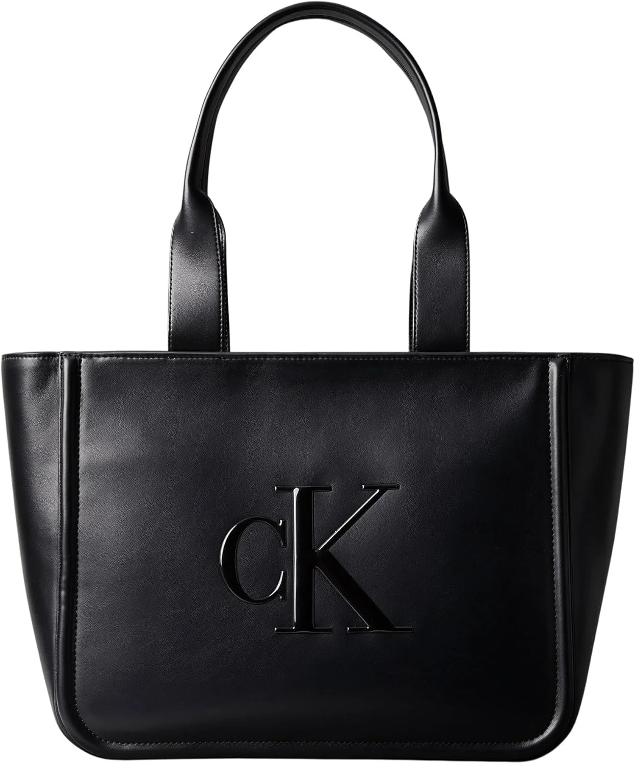 کیف دستی زنانه کلوین کلاین مدل Raised Ck Medium Tote Lv04f3218g، مشکی، سایز OS