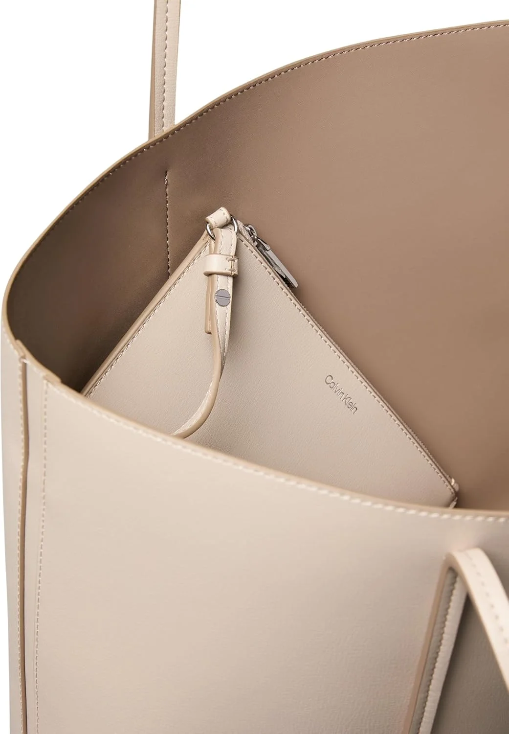 کیف دستی زنانه کلوین کلاین با لوگوی فویلی و کیف کوچک مدل Lv04f3274g - شاتو/قهوه ای بیابانی