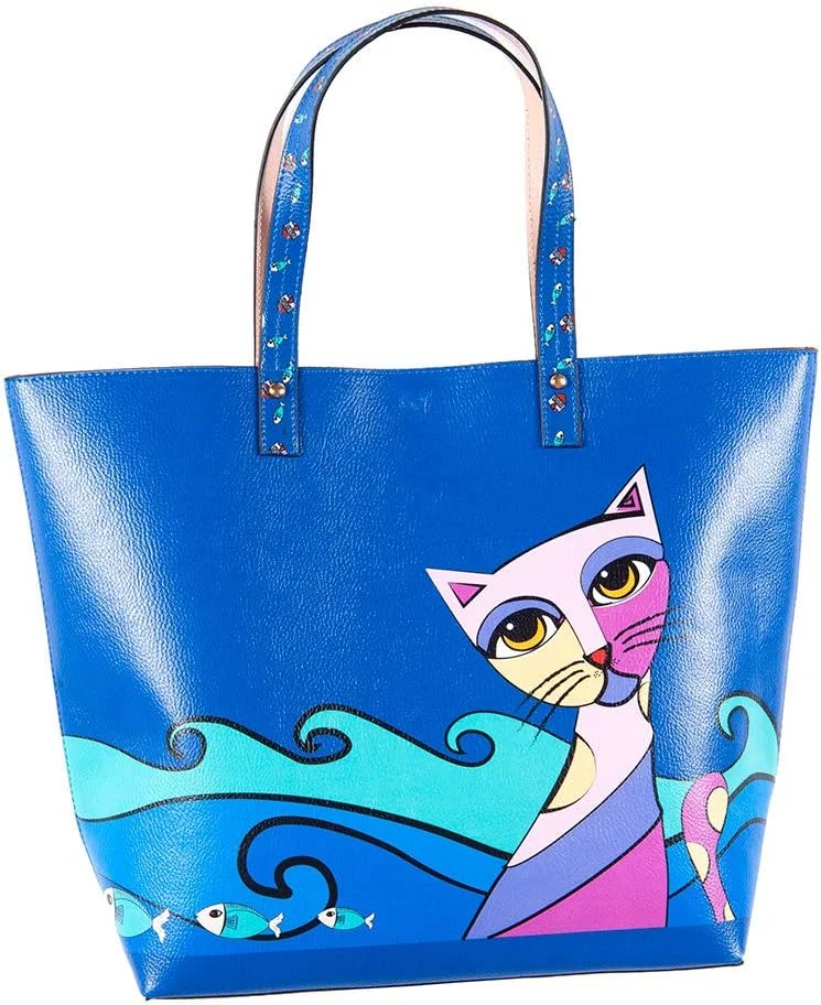 کیف دوشی چرم مصنوعی زنانه طرح جغد و شهر بیگ دیزاین، کیف دستی مناسب کار، دانشگاه و مدرسه، کیف بزرگ و جادار، کیف لپ تاپ زنانه، کیف دستی ضد آب و سبک، کیف مسافرتی