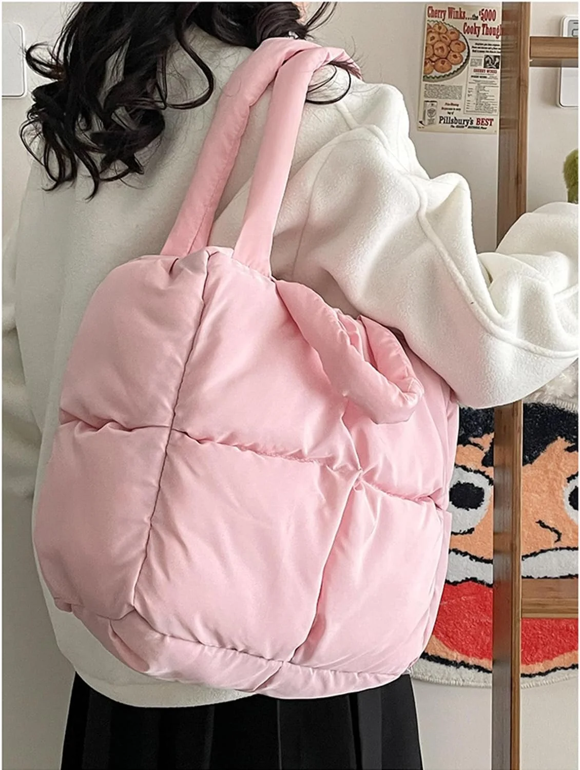 کیف‌های دستی بولیوی، کیف شانه‌ای چهارخانه سبک وزن با پد پنبه‌ای، کیف بزرگ لحافی زنانه، کیف شانه‌ای پفی، کیف خرید بالش نایلونی، کیف‌های دستی بزرگ توری لحافی