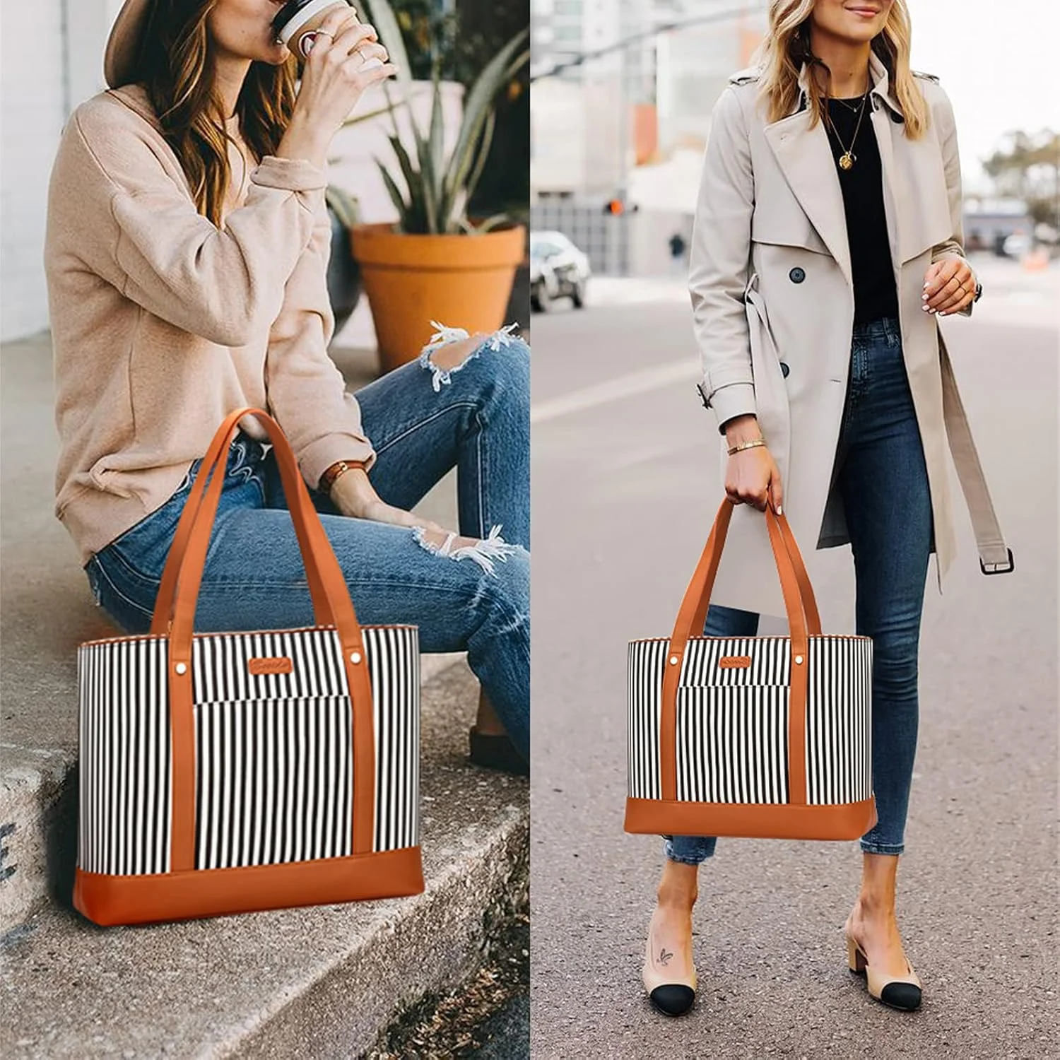 کیف دستی لپ تاپ زنانه، کیف کار زنانه بوم مقاوم در برابر آب، کیف شانه ای با ظرفیت بزرگ مناسب برای لپ تاپ 15.6 اینچی