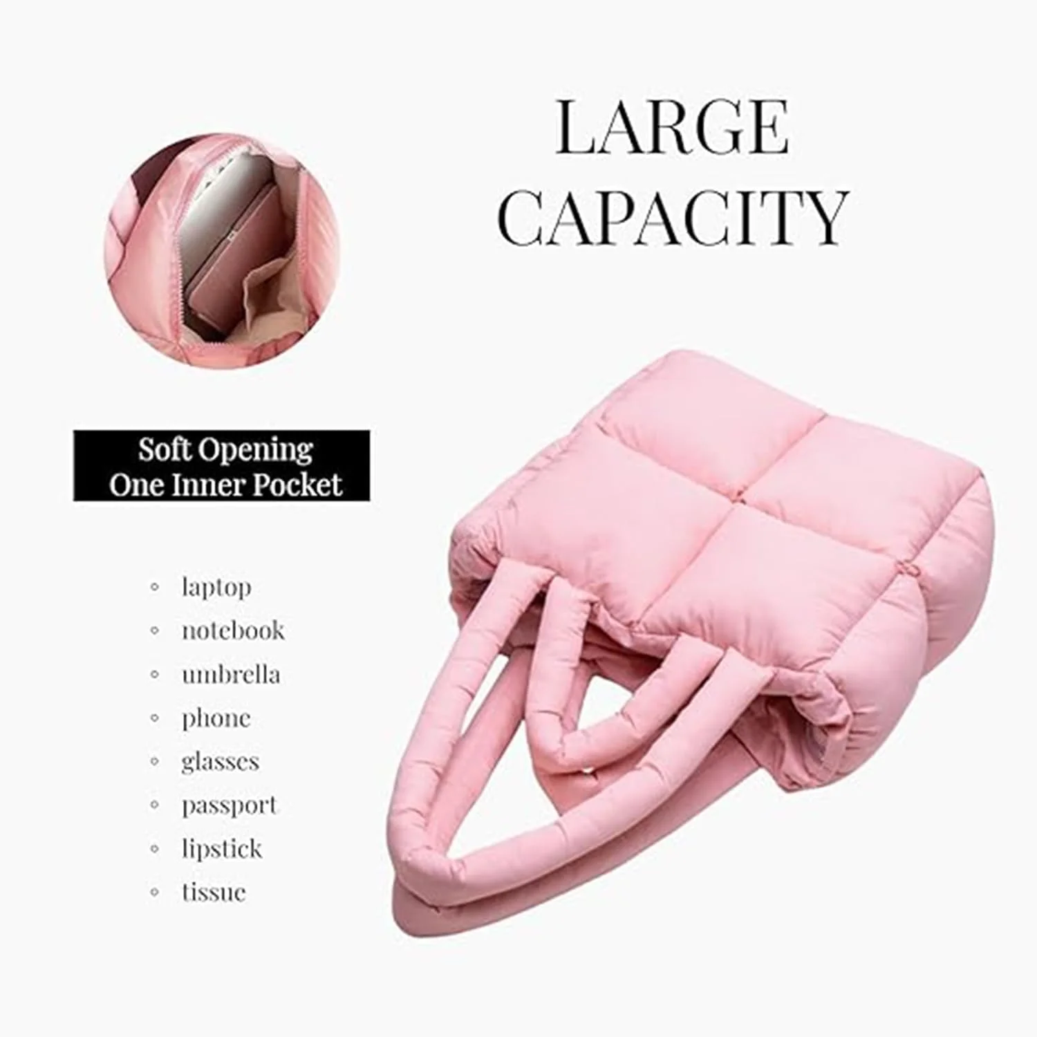 کیف‌های دستی بولیوی، کیف شانه‌ای چهارخانه سبک وزن با پد پنبه‌ای، کیف بزرگ لحافی زنانه، کیف شانه‌ای پفی، کیف خرید بالش نایلونی، کیف‌های دستی بزرگ توری لحافی