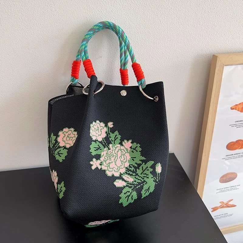 کیف بافتنی زنانه، کیف خرید قابل استفاده مجدد، کیف دستی کوچک فانتزی و زیبا، کیف مچی بافتنی روزمره