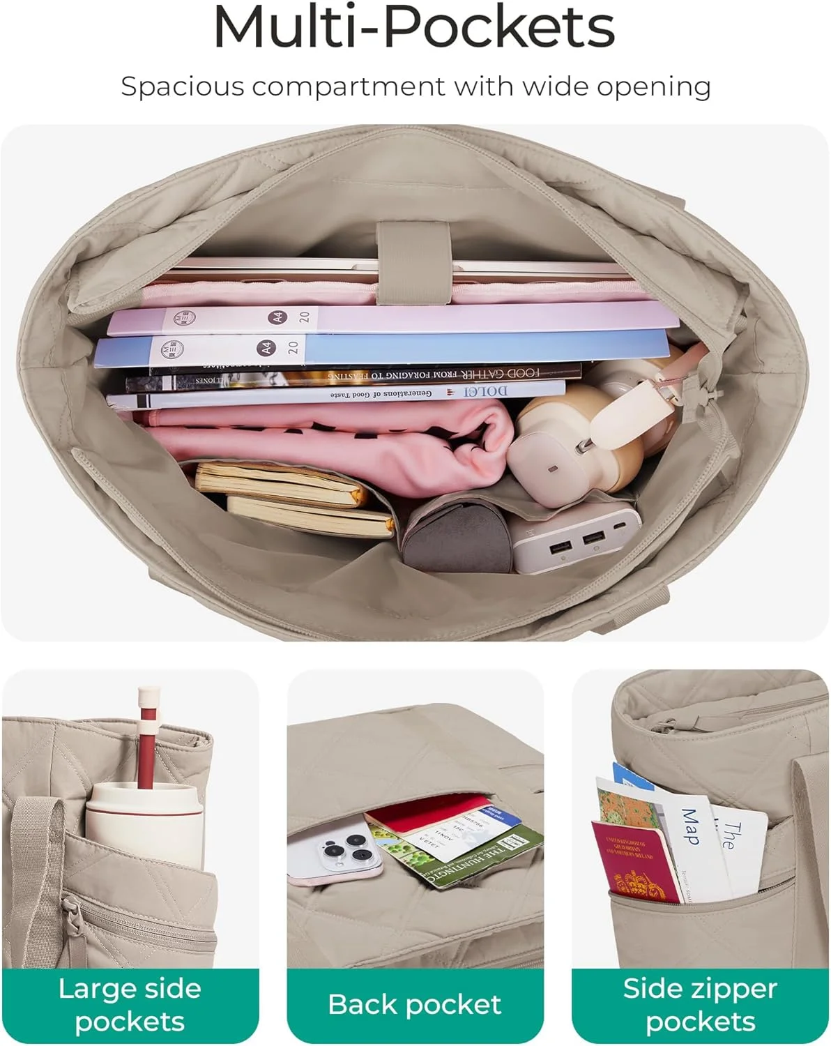 کیف دستی زنانه BAGSMART، کیف بزرگ با زیپ، کیف لحافی پفی، کیف باشگاه ورزشی زنانه، کیف دستی برای مسافرت و کار، هدیه روز مادر برای مادر کیف دستی زنانه BAGSMART، کیف بزرگ با زیپ، کیف لحافی پفی، کیف باشگاه ورزشی زنانه، کیف دستی برای مسافرت و کار، هدیه روز مادر برای مادر