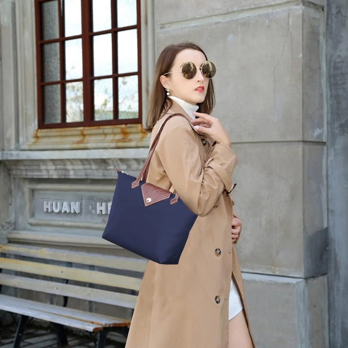 کیف دوشی تاشو زنانه آکسفورد با ظرفیت بزرگ، کیف دستی نایلونی، کیف خرید تاشو زنانه، کیف مسافرتی ساحلی ضد آب و غیر رسمی