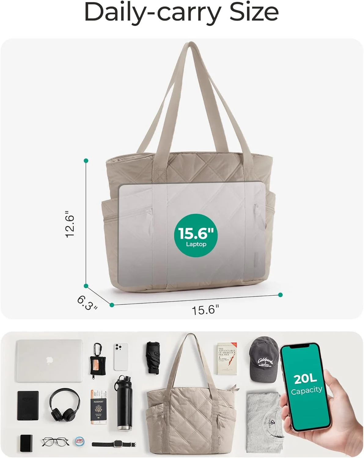 کیف دستی زنانه BAGSMART، کیف بزرگ با زیپ، کیف لحافی پفی، کیف باشگاه ورزشی زنانه، کیف دستی برای مسافرت و کار، هدیه روز مادر برای مادر کیف دستی زنانه BAGSMART، کیف بزرگ با زیپ، کیف لحافی پفی، کیف باشگاه ورزشی زنانه، کیف دستی برای مسافرت و کار، هدیه روز مادر برای مادر