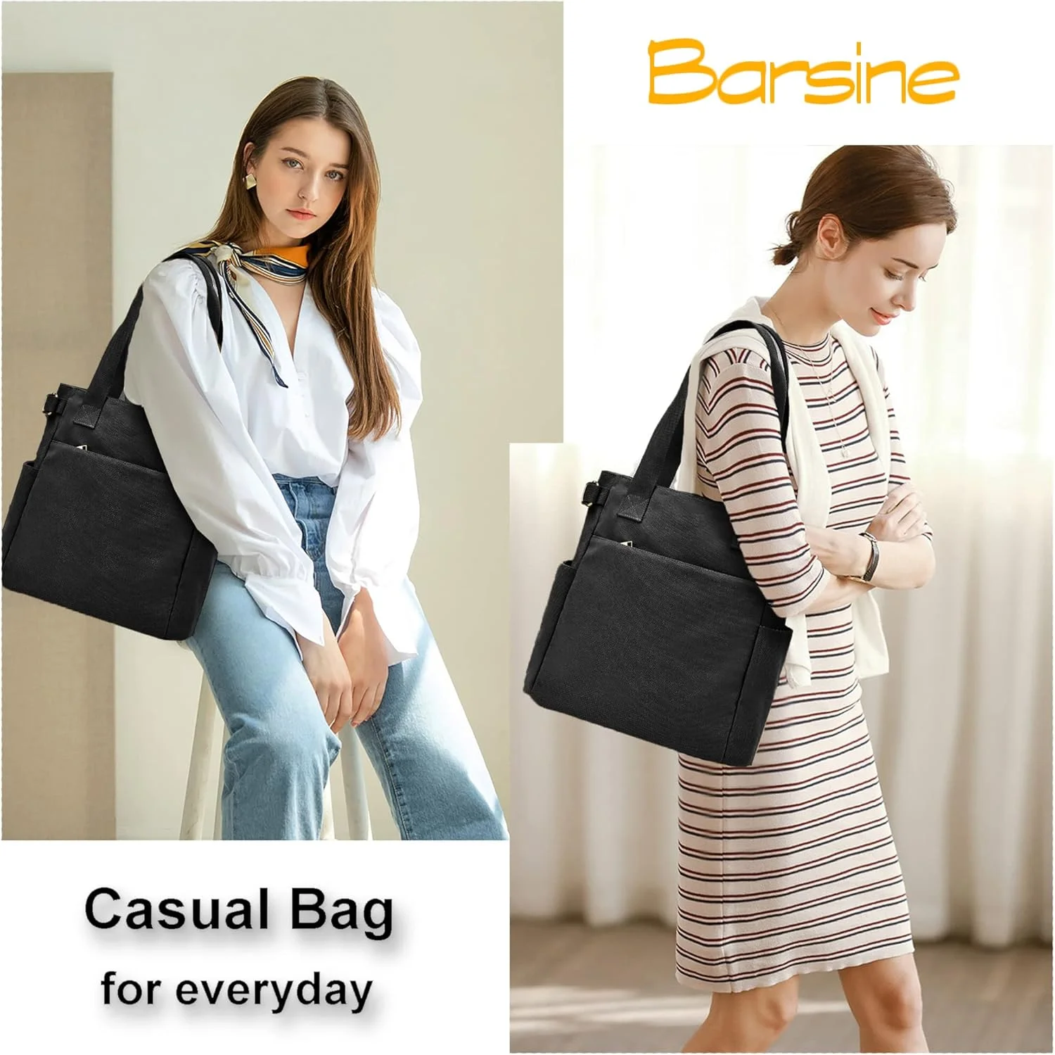 کیف دستی زنانه بومى با دسته بالا، کیف شانه ای سبک وزن با جیب