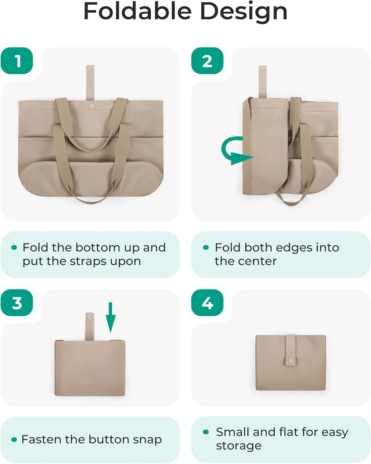 کیف دستی زنانه BAGSMART، کیف تاشو با زیپ، کیف بزرگ رودوشی، کیف دستی با دسته بالایی برای مسافرت، کار