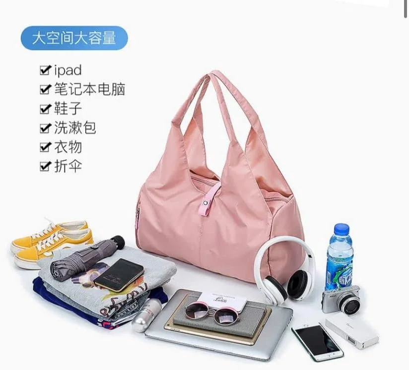 کیف دستی زنانه دفسدا با زیپ، کیف شانه ای لپ تاپ 39x31x15.5 سانتی متر، کیف باشگاه یوگا، دارای سگک تشک یوگا، ایده آل برای ورزش و کار، متوسط، بژ