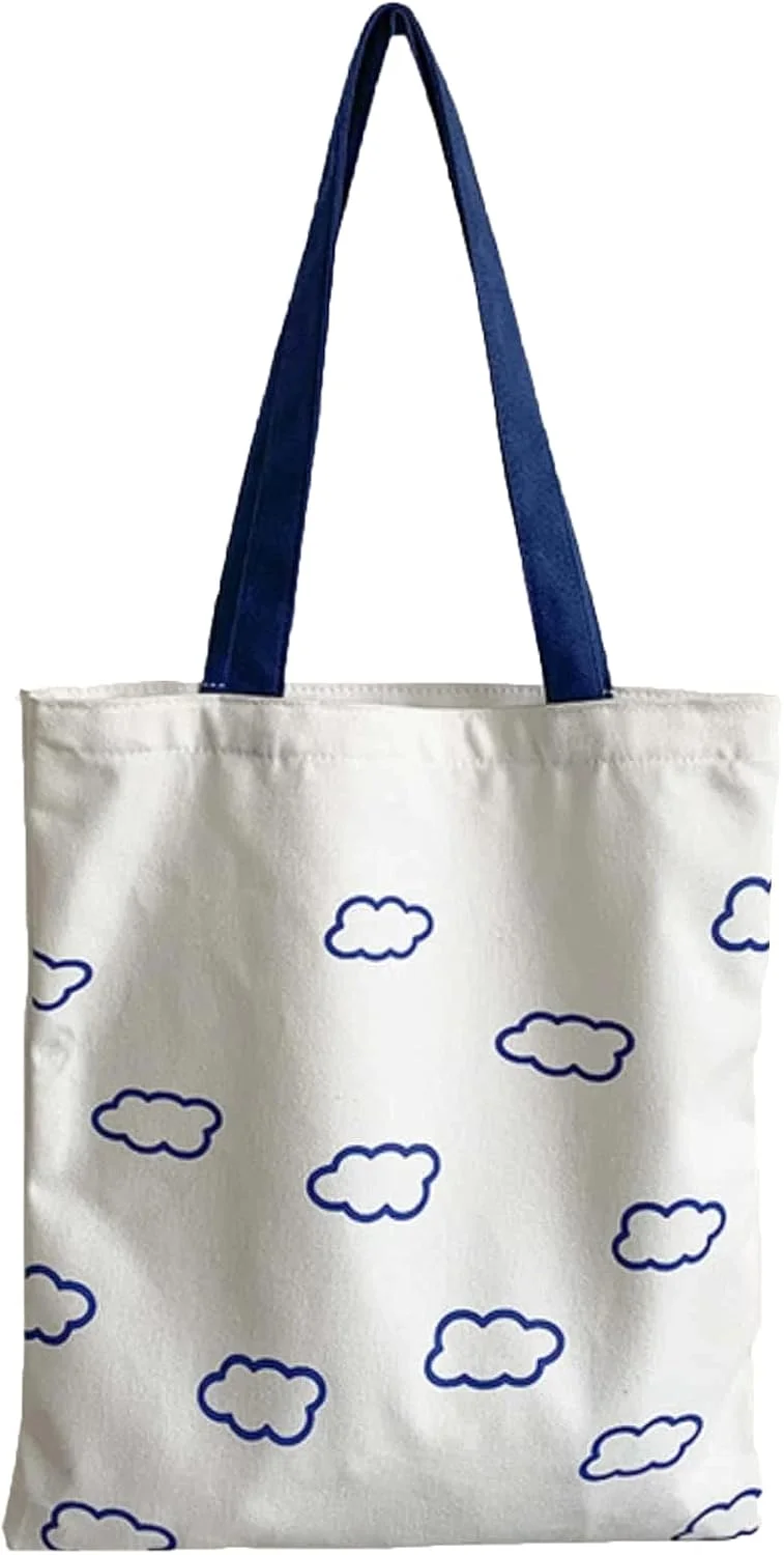 کیف دستی طرح ابر Glowic (WBAG-12)، آبی-سفید