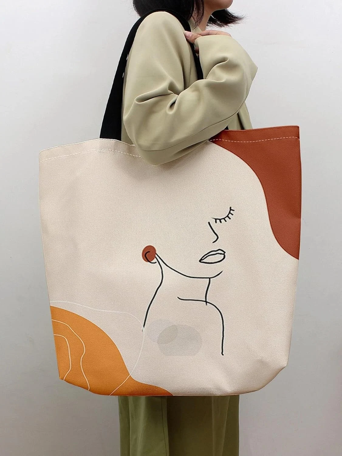 کیف دستی بزرگ زنانه Glowic با زیپ، کیف های دستی شیک نخی، کیف های حمل بوم برای دانشگاه (WBAG-68) (چند رنگ)