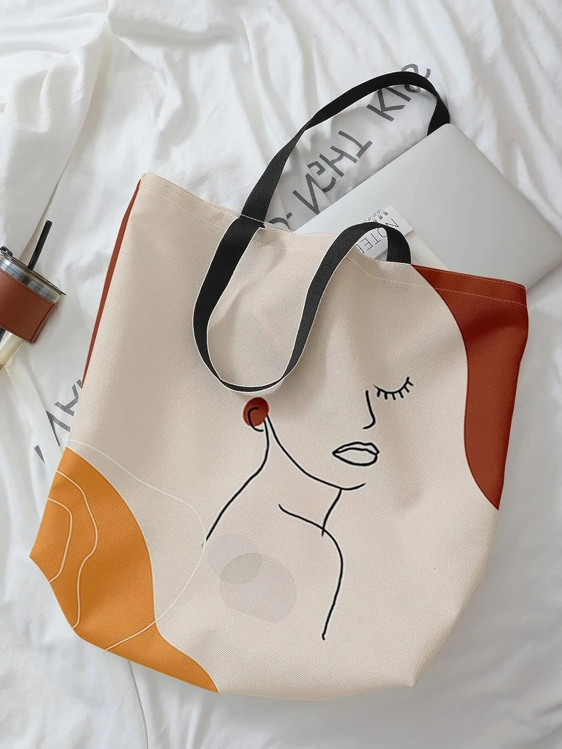 کیف دستی بزرگ زنانه Glowic با زیپ، کیف های دستی شیک نخی، کیف های حمل بوم برای دانشگاه (WBAG-68) (چند رنگ)