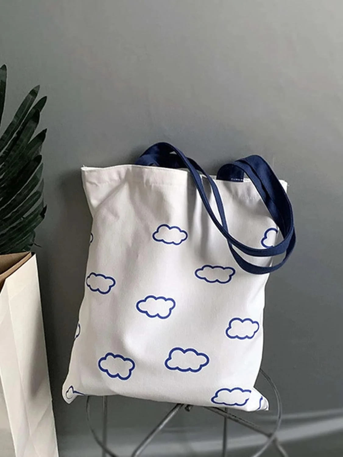 کیف دستی طرح ابر Glowic (WBAG-12)، آبی-سفید