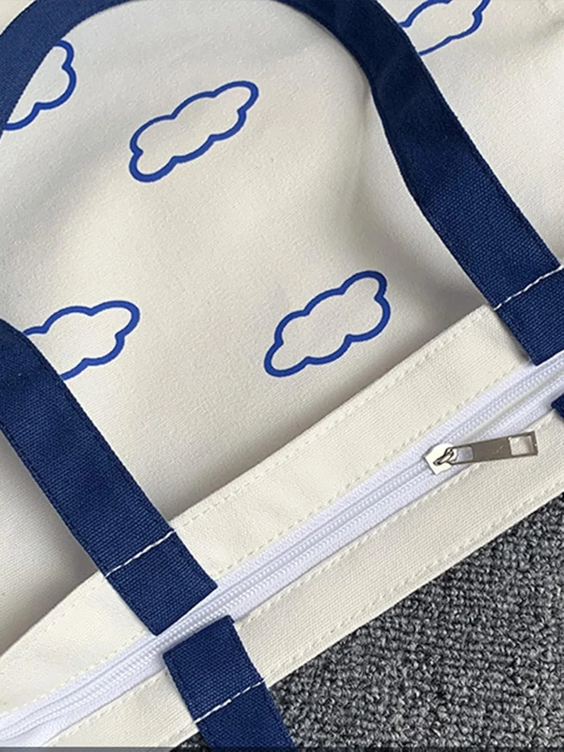 کیف دستی طرح ابر Glowic (WBAG-12)، آبی-سفید