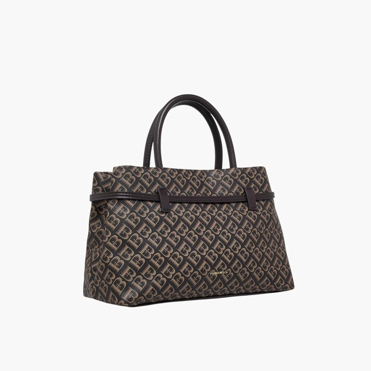 کیف دستی زنانه Flora Bella By Shoexpress با طرح مونوگرام، بند جداشدنی و بست زیپی، قهوه ای، سایز One Size