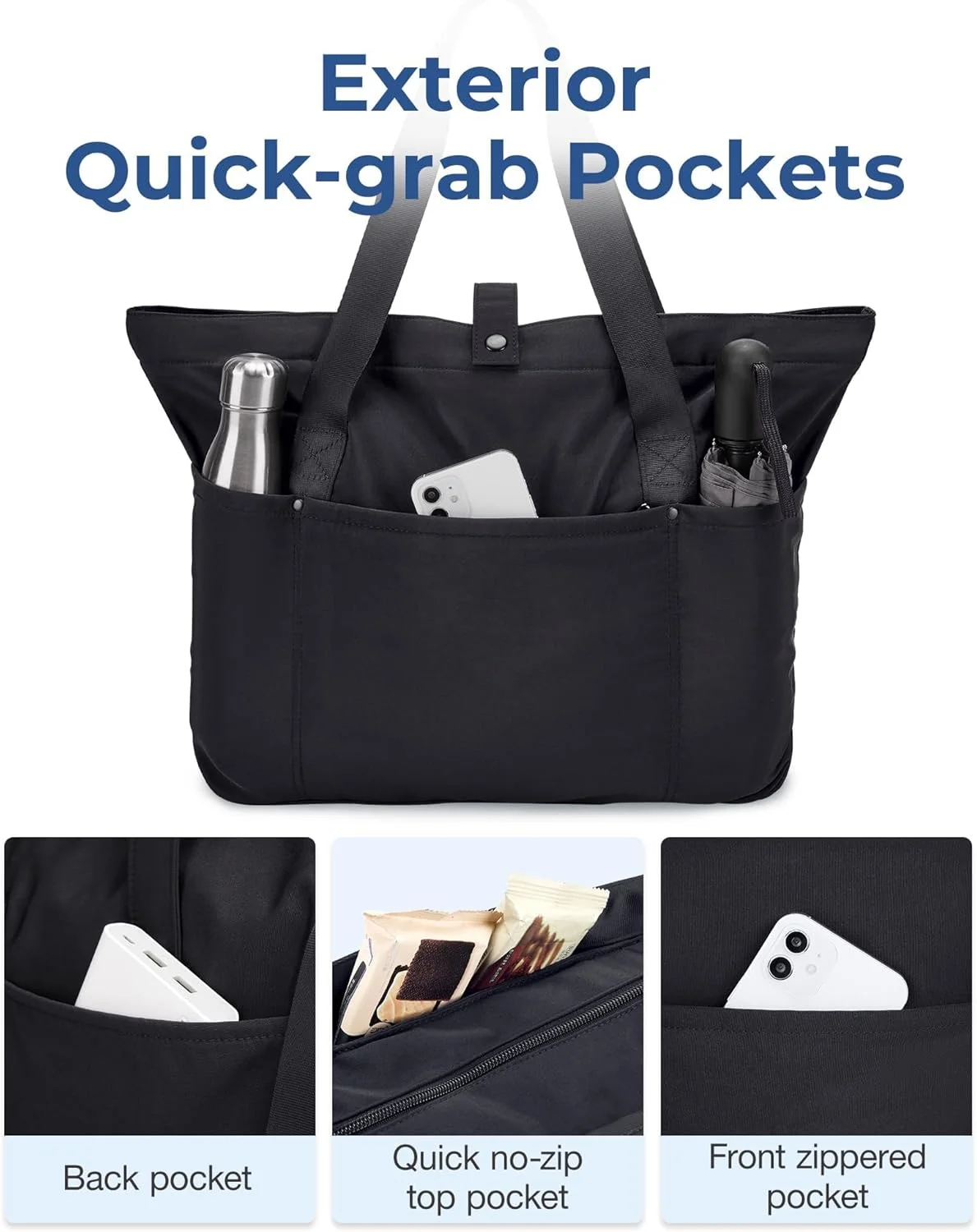 کیف دستی تاشو با زیپ، کیف دستی زنانه، کیف بزرگ رودوشی با دسته بالایی، کیف دستی بوم زنانه، کیف کراس بادی بوم، کیف همه کاره با محفظه برای سفر، کار