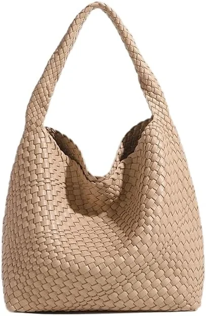 کیف بافتنی زنانه، کیف دستی تابستانی نرم و سبک با دسته بالایی، کیف دستی بوهو روزمره، کیف دوشی