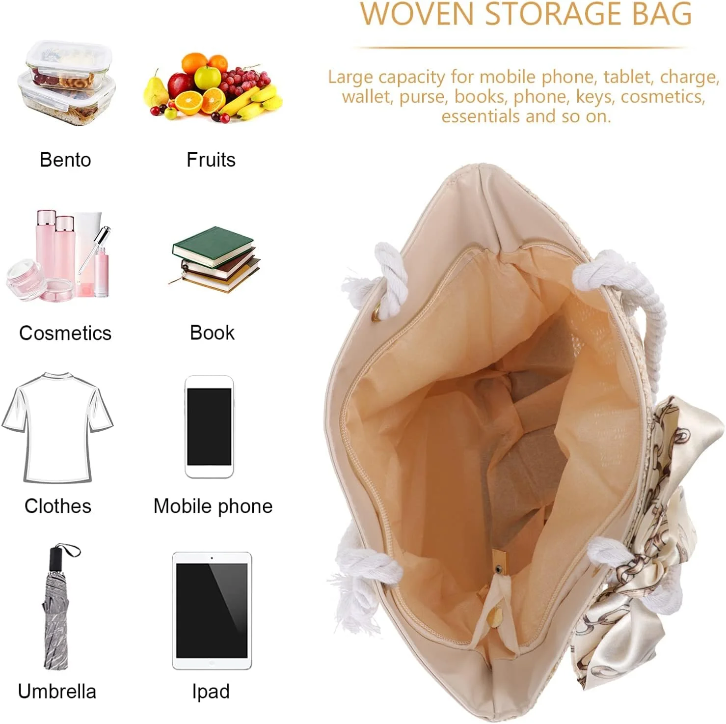 کیف حصیری اکسفور، کیف بزرگ بافتنی ساحلی تابستانی، کیف دستی دوشی با دسته برای تعطیلات بانوان