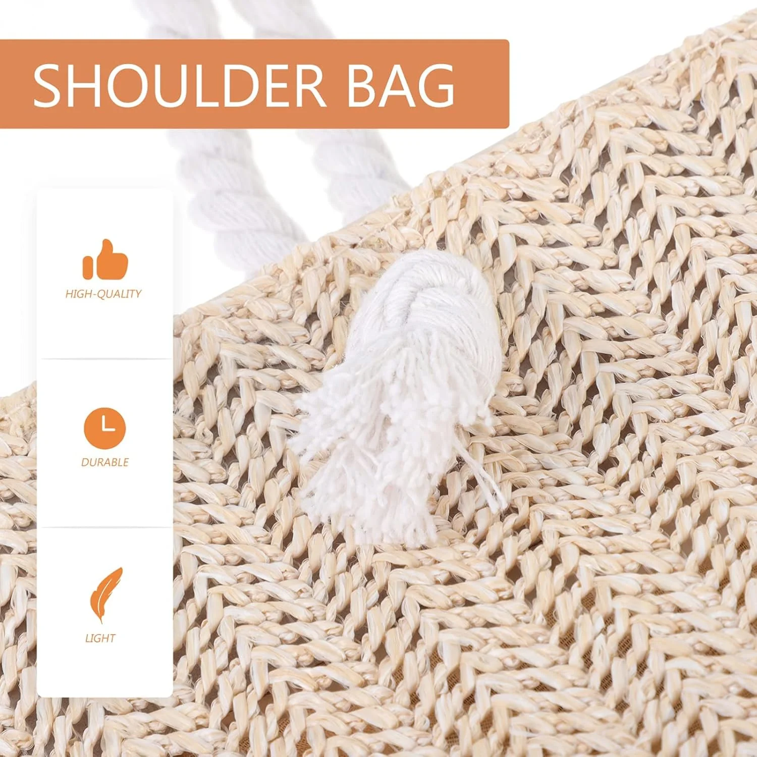 کیف حصیری اکسفور، کیف بزرگ بافتنی ساحلی تابستانی، کیف دستی دوشی با دسته برای تعطیلات بانوان