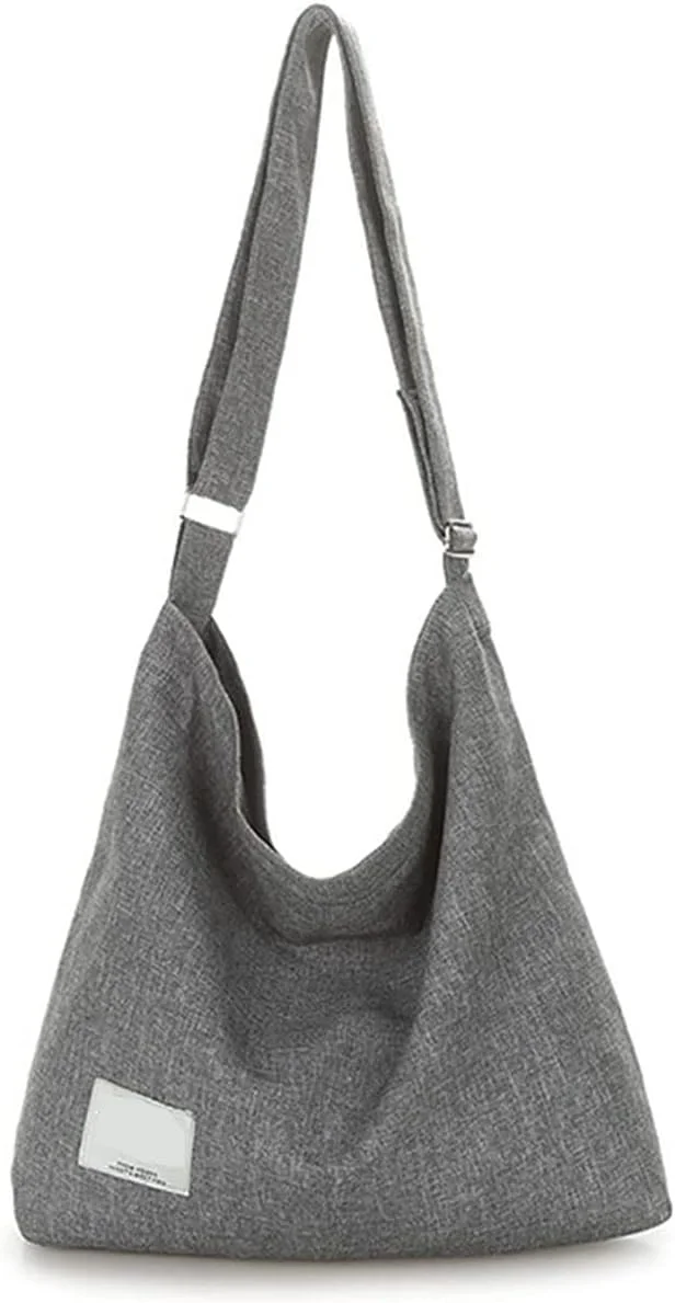 کیف دستی زنانه Excefore مدل Hobo، کیف بزرگ پارچه ای، کیف دوشی روزمره با ظرفیت بالا، کیف دستی بزرگ نخی برای مسافرت و استفاده روزانه، ابعاد 36 * 36 * 9 سانتی متر (ارتفاع * طول * عرض)