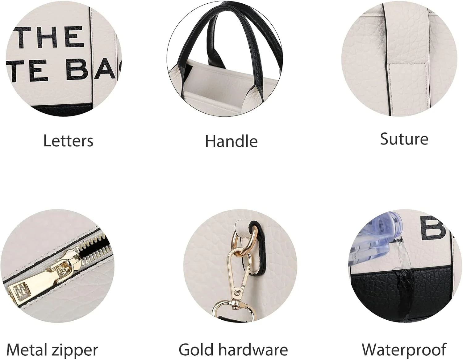 کیف دستی زنانه Excefore، کیف چرمی PU، کیف شانه‌ای، کیف کراس بادی یا کیف دستی برای مدرسه، دفتر، مسافرت (27x33x16 سانتی‌متر)