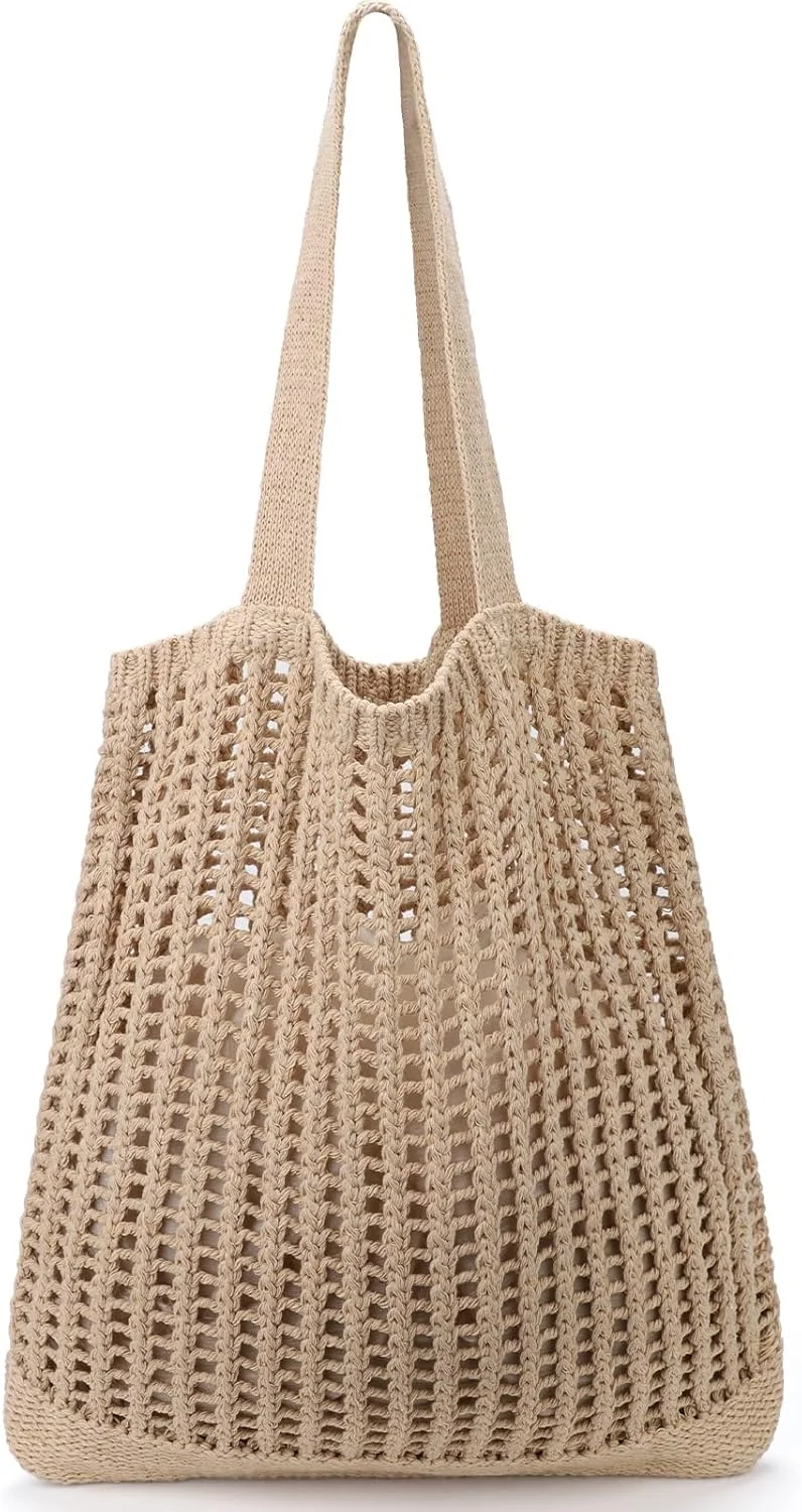 کیف های قلاب بافی Excefore برای زنان، کیف دستی ساحلی تابستانی، کیف دستی زیبا، کیف بافتنی
