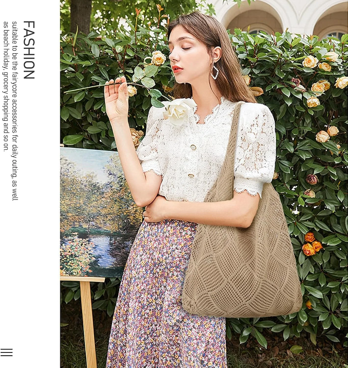 کیف های بافتنی زنانه Excefore، کیف دستی ساحلی تابستانی، کیف دستی زیبا، کیف هیپی