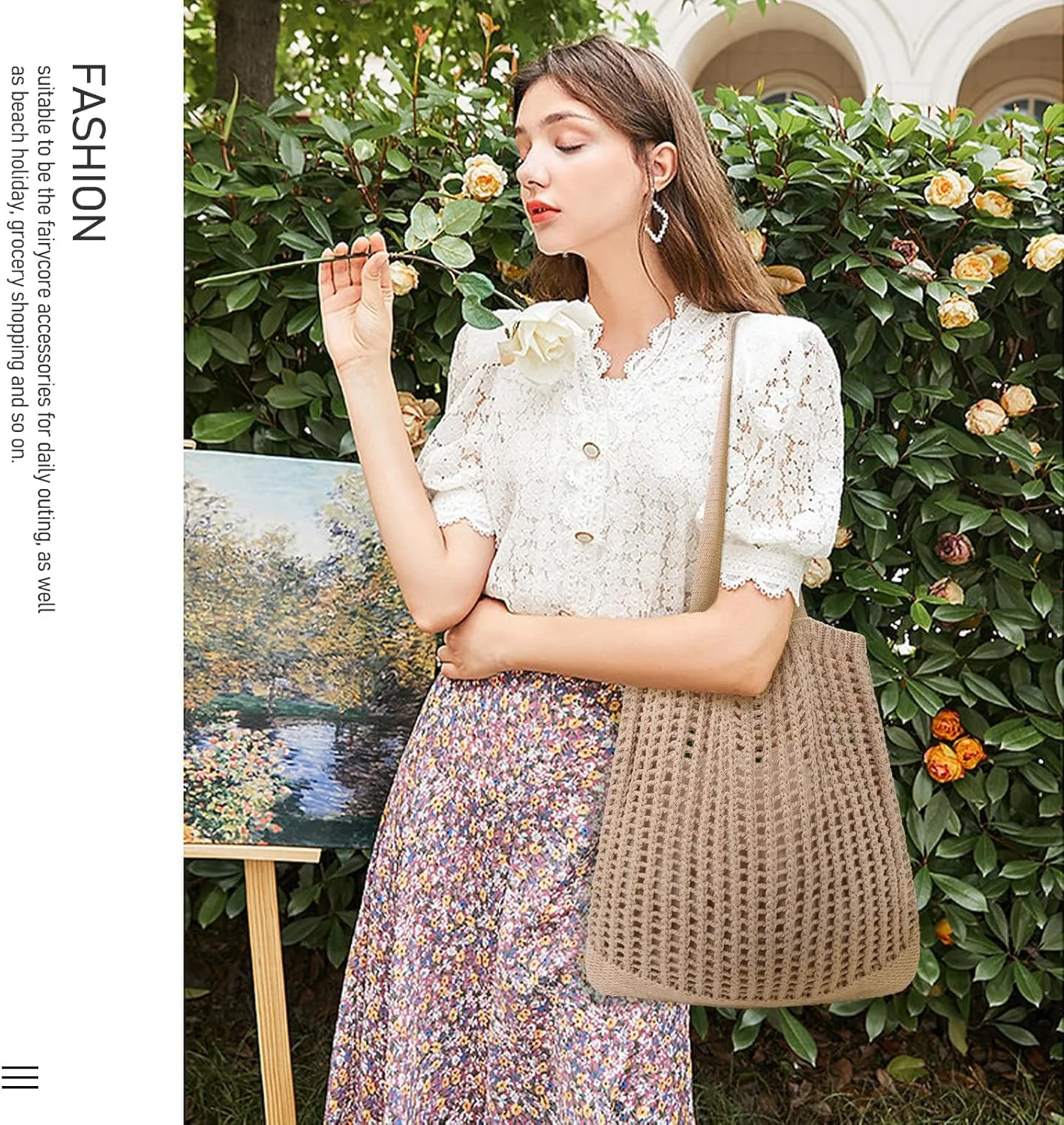 کیف های قلاب بافی Excefore برای زنان، کیف دستی ساحلی تابستانی، کیف دستی زیبا، کیف بافتنی