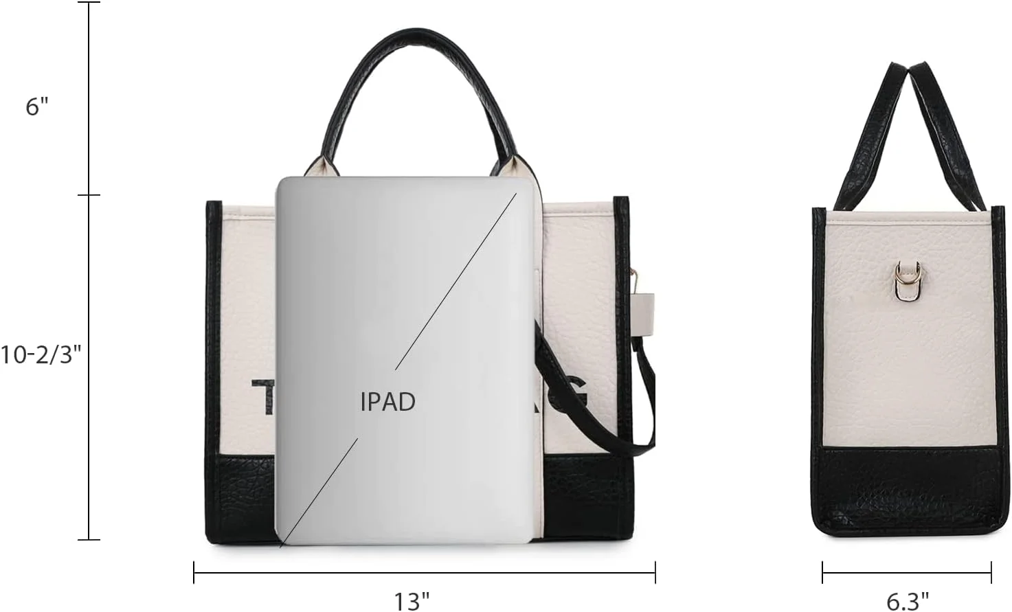 کیف دستی زنانه Excefore، کیف چرمی PU، کیف شانه‌ای، کیف کراس بادی یا کیف دستی برای مدرسه، دفتر، مسافرت (27x33x16 سانتی‌متر)