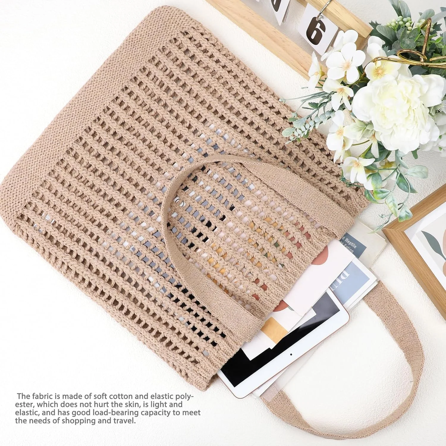 کیف های قلاب بافی Excefore برای زنان، کیف دستی ساحلی تابستانی، کیف دستی زیبا، کیف بافتنی