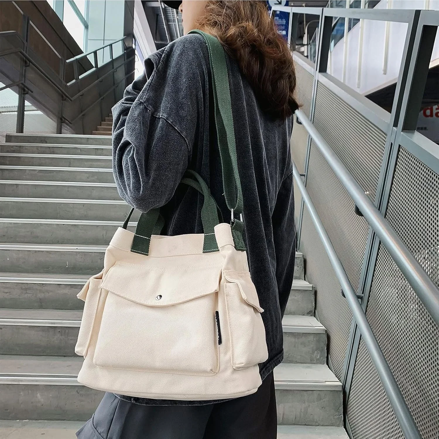 کیف دستی بوم زنانه Excefore، کیف بزرگ جادار دوشی و کراس بادی، کیف دستی بوم دخترانه با جیب های متعدد، کیف مسنجر غیر رسمی برای دفتر، مسافرت، مدرسه، استفاده روزانه