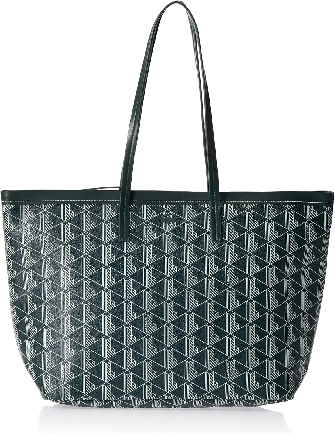 کیف دستی لاکوست مدل Zely بافت‌دار به همراه کیف کوچک زنانه، رنگ Mono Sinople Farine